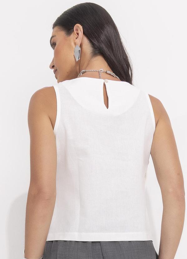 Svela - Blusa Regata Off White em Viscolinho 2