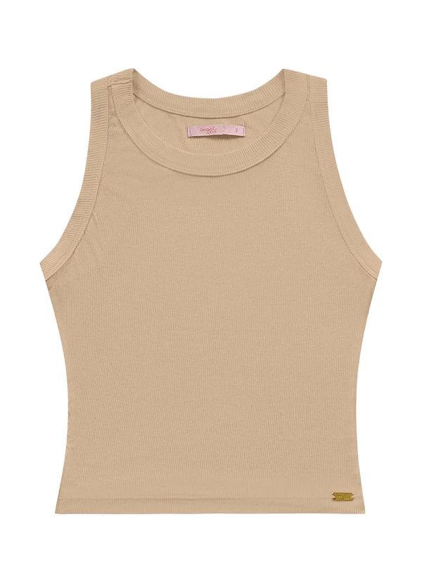 Angel - Blusa Regata Ribana Basic Bege