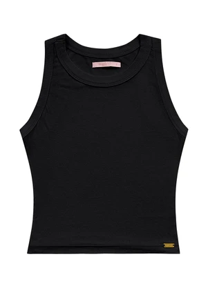 Angel - Blusa Regata Ribana Basic Preto - ANGEL