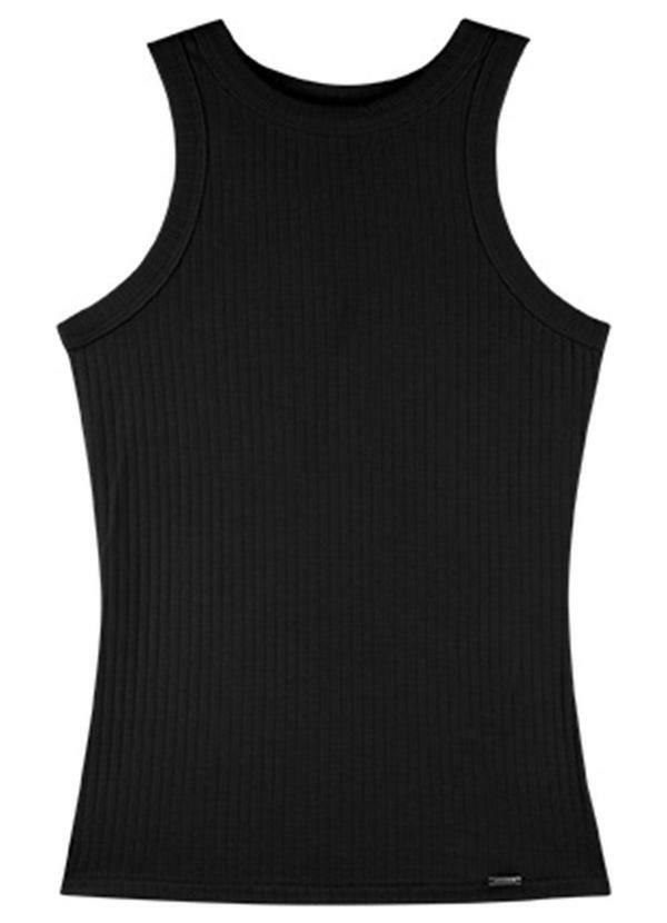 Rezzato - Blusa Regata Ribaninha Adulto Feminino Preto