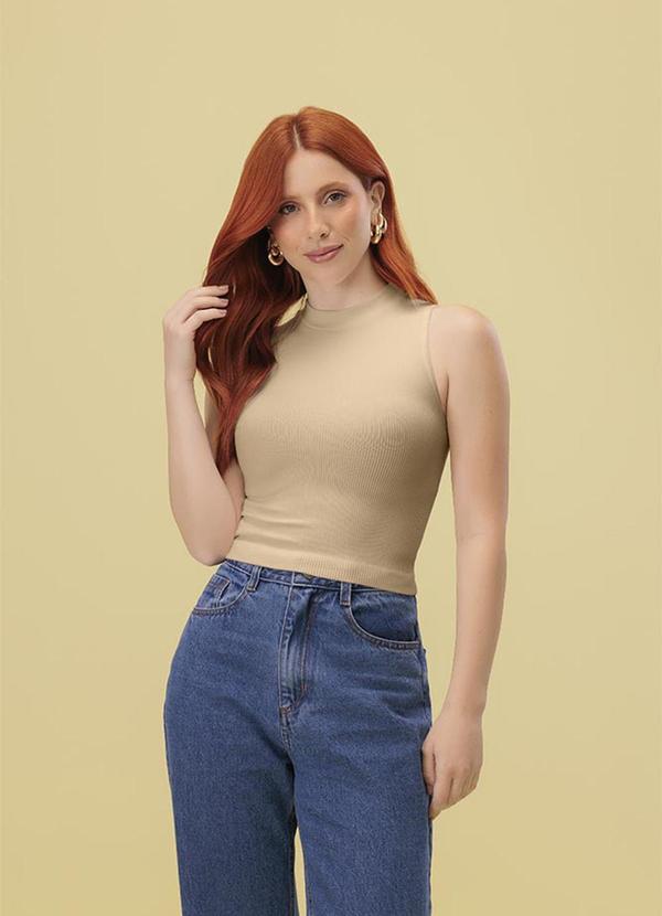 Angel - Blusa Regata Seamless Bege