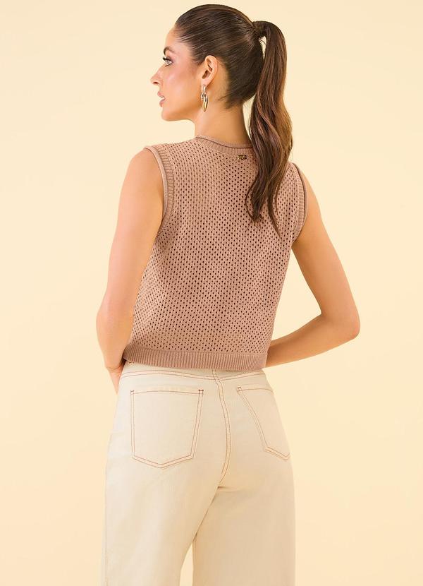 Angel - Blusa Regata Tricot Bege 4