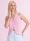 Angel - Blusa Regata Tricot Amarelo - variação: Rosa