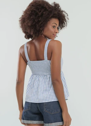 Angel - Blusa Regata Vichy Azul - ANGEL