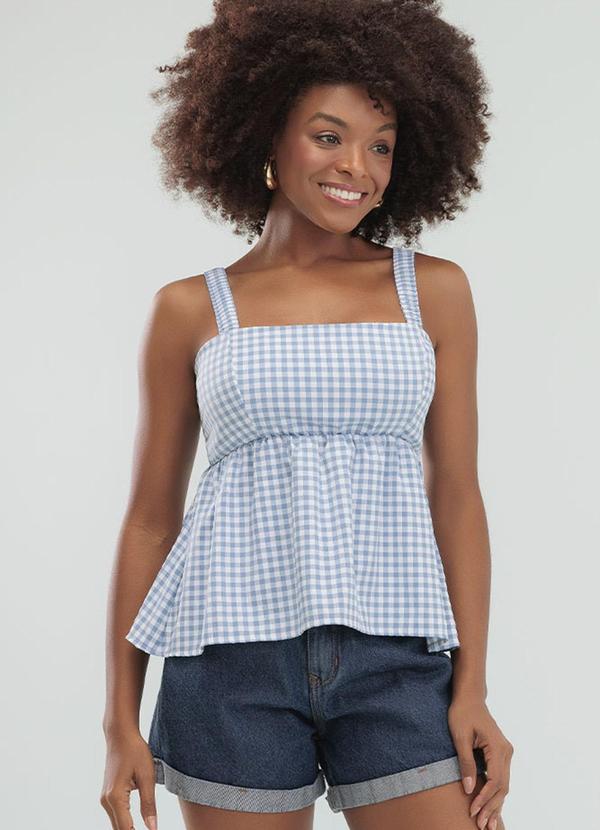 Angel - Blusa Regata Vichy Azul