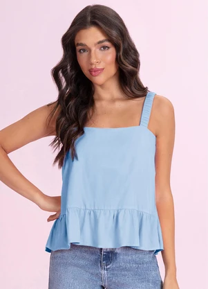 Angel - Blusa Regata Viscose Azul - ANGEL