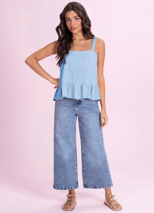 Angel - Blusa Regata Viscose Azul - ANGEL