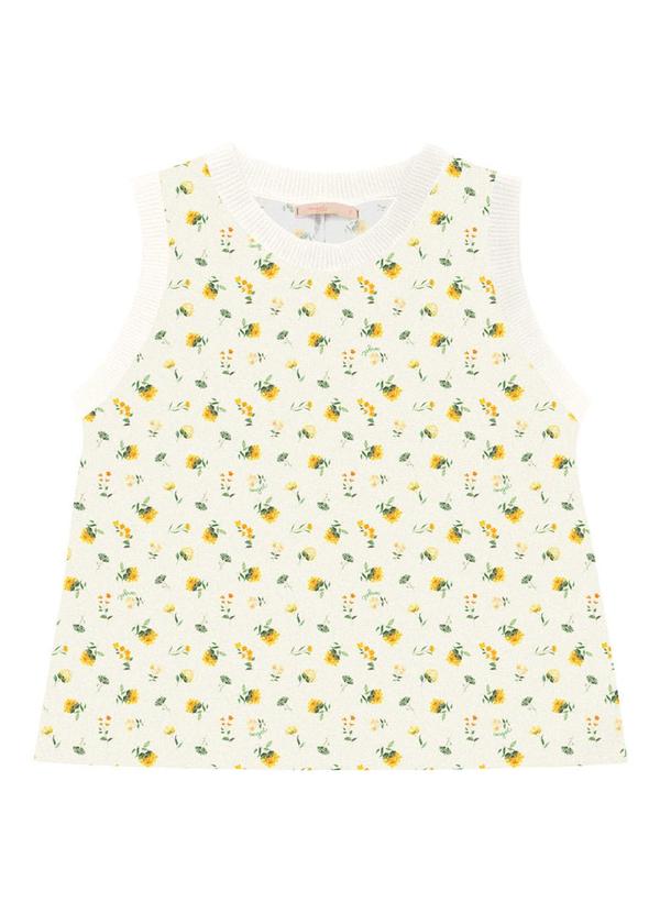 Angel - Blusa Regata Viscose Estampada Amarelo