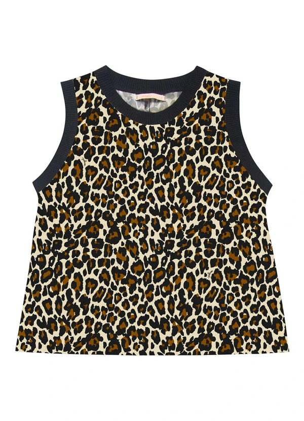 Angel - Blusa Regata Viscose Estampada Preto 3