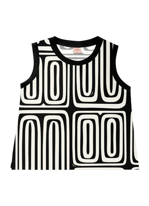 Angel - Blusa Regata Viscose Estampada Preto - ANGEL