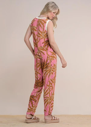 Angel - Blusa Regata Viscose Estampada Rosa - ANGEL