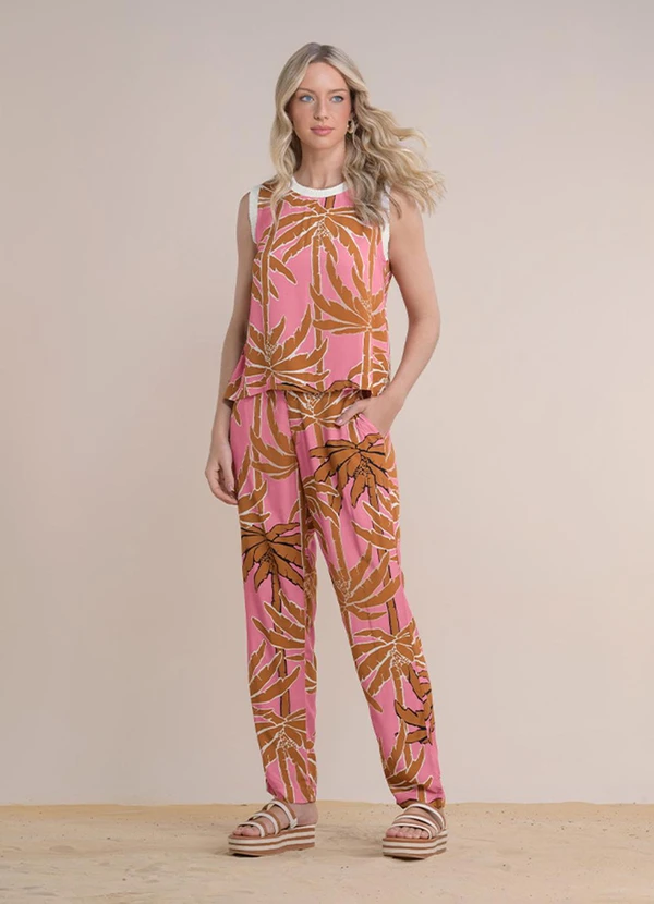 Angel - Blusa Regata Viscose Estampada Rosa 3