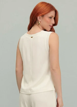 Angel - Blusa Regata Viscose Lisa Bege - ANGEL