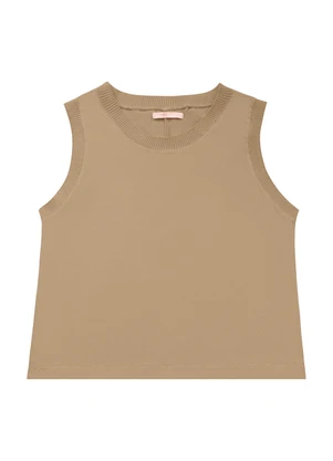 Angel - Blusa Regata Viscose Lisa Bege - ANGEL