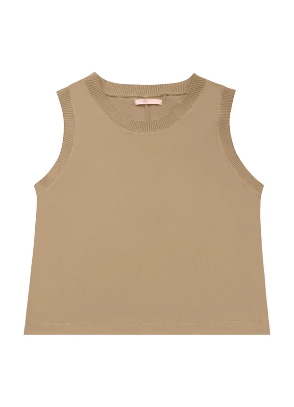 Angel - Blusa Regata Viscose Lisa Bege