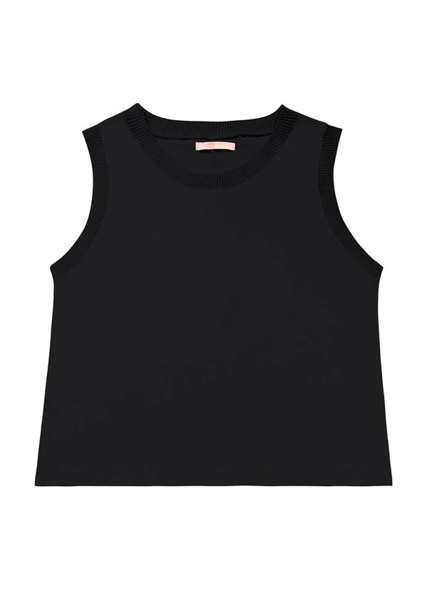 Angel - Blusa Regata Viscose Lisa Preto