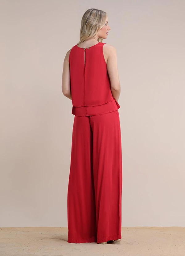 Angel - Blusa Regata Viscose Lisa Vermelho 2