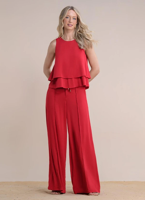 Angel - Blusa Regata Viscose Lisa Vermelho 3