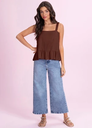 Angel - Blusa Regata Viscose Marrom - ANGEL
