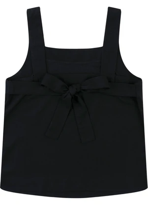 Malwee - Blusa Reta com Amarração Preto - MALWEE