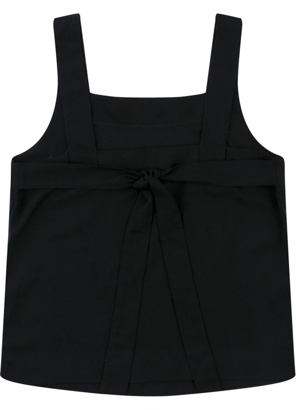 Malwee - Blusa Reta com Amarração Preto 2