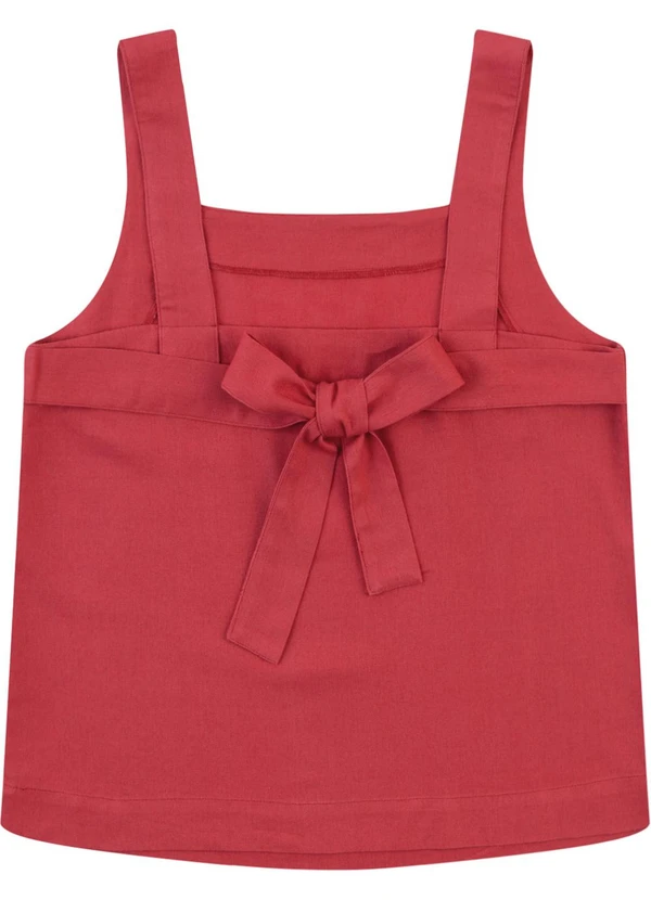 Malwee - Blusa Reta com Amarração Vermelho 3