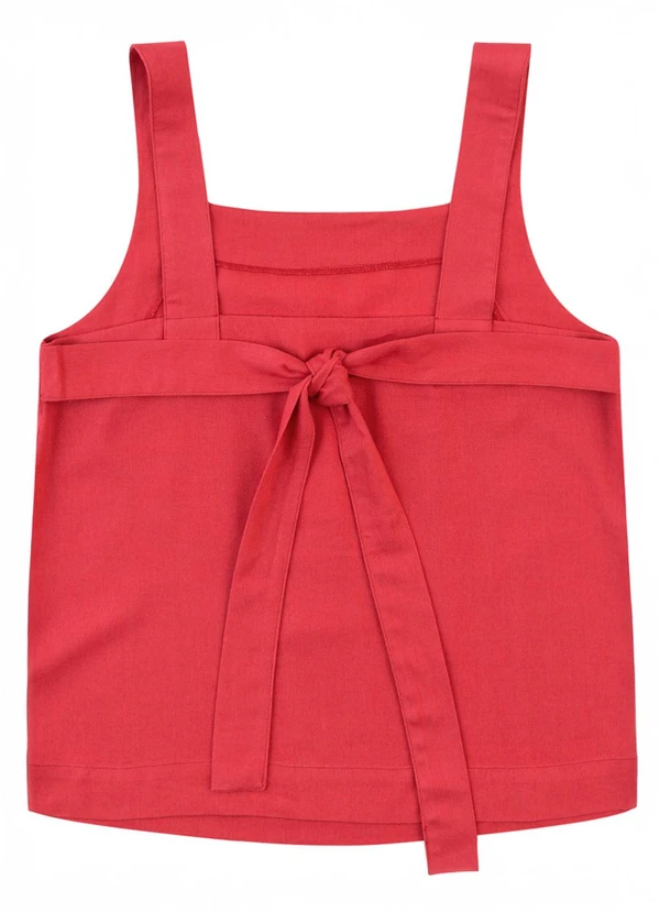 Malwee - Blusa Reta com Amarração Vermelho 4