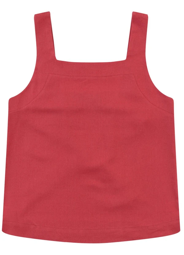 Malwee - Blusa Reta com Amarração Vermelho 5