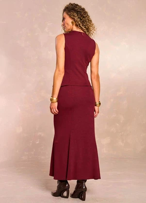 Doce Trama - Blusa Retrô Glam em Malha Roxo - DOCE TRAMA