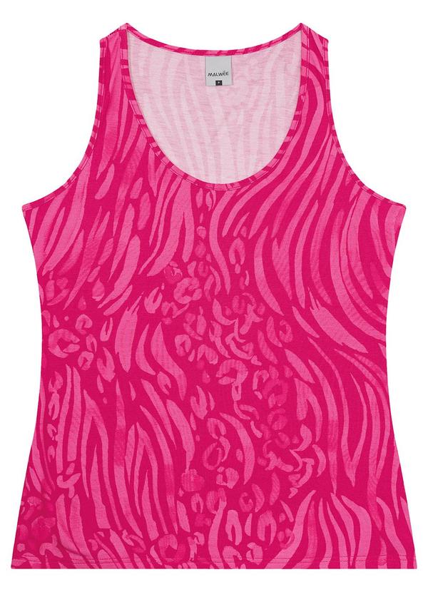 Malwee - Blusa Rosa Animal Print em Viscose Conforto
