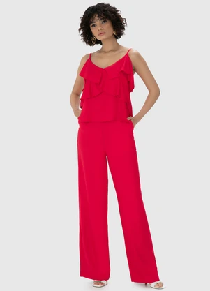 Enfim - Blusa Rosa  Babados em Crepe - ENFIM