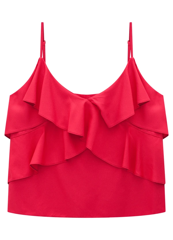 Enfim - Blusa Rosa  Babados em Crepe 3