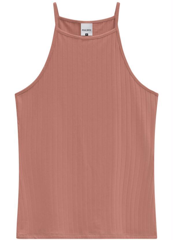 Malwee - Blusa Rosa Claro Canelada