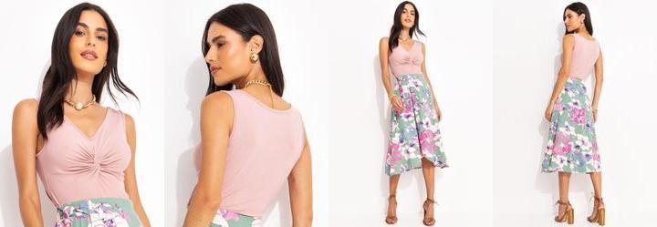 Blusa Rosa Claro em Malha de Viscose