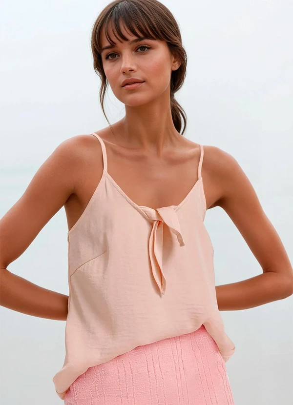 bonprix - Blusa Rosa Claro em Tecido Jacquard