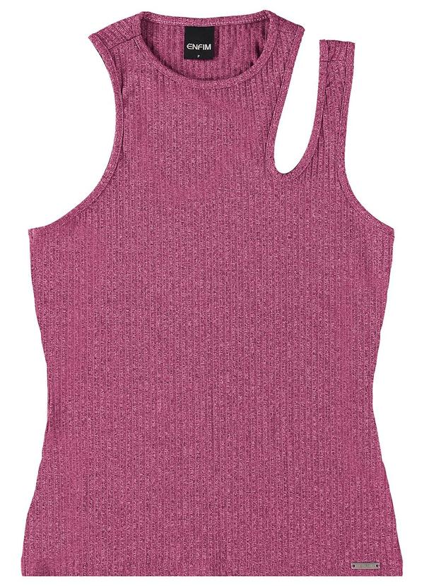 Enfim - Blusa Rosa Justa Cut Out Canelada