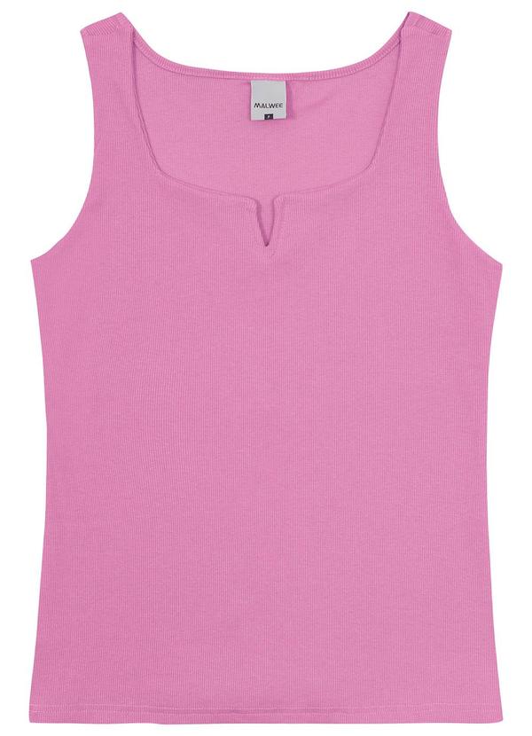 Malwee - Blusa Rosa Justa em Ribana Canelada