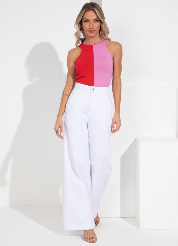 Outlet - Blusa Rosa/Vermelho Decote Halter 5