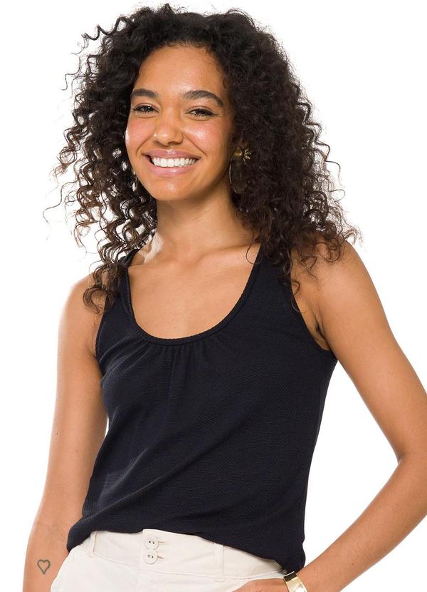 Doce Trama - Blusa sem Manga em Malha New Favo Preto