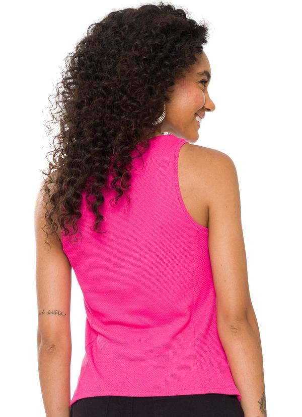 Doce Trama - Blusa sem Manga em Malha New Favo Rosa 2