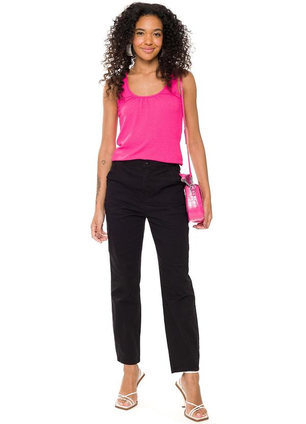 Doce Trama - Blusa sem Manga em Malha New Favo Rosa 3