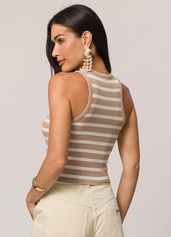 Doce Trama - Blusa sem Manga em Ribana Listrado 2