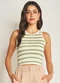 Doce Trama - Blusa sem Manga em Ribana Listrado - variação: Listrado