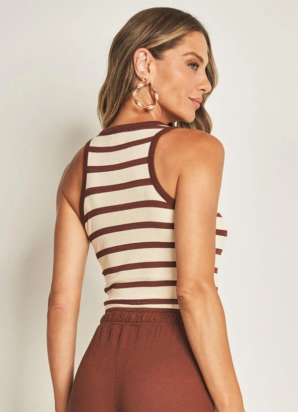 Doce Trama - Blusa sem Manga em Ribana Listrado 2