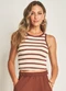 Doce Trama - Blusa sem Manga em Ribana Listrado - variação: Listrado