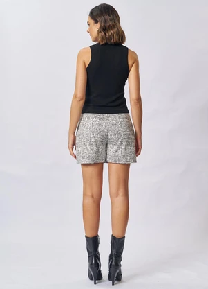 Doce Trama - Blusa sem Manga em Tricot Leve Preto - DOCE TRAMA