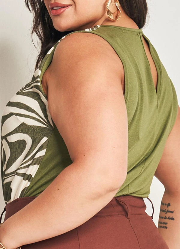 Doce Trama - Blusa sem Manga  Estampado 2