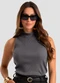 Dianna - Blusa sem Manga Feminina em Ribana Verde - variação: Cinza