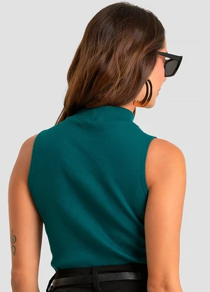 Dianna - Blusa sem Manga Feminina em Ribana Verde - DIANNA
