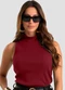 Dianna - Blusa sem Manga Feminina em Ribana Verde - variação: Vermelho